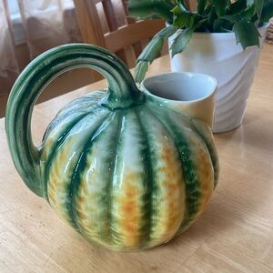 Beautiful vintage Gourd ceramic pitcher
